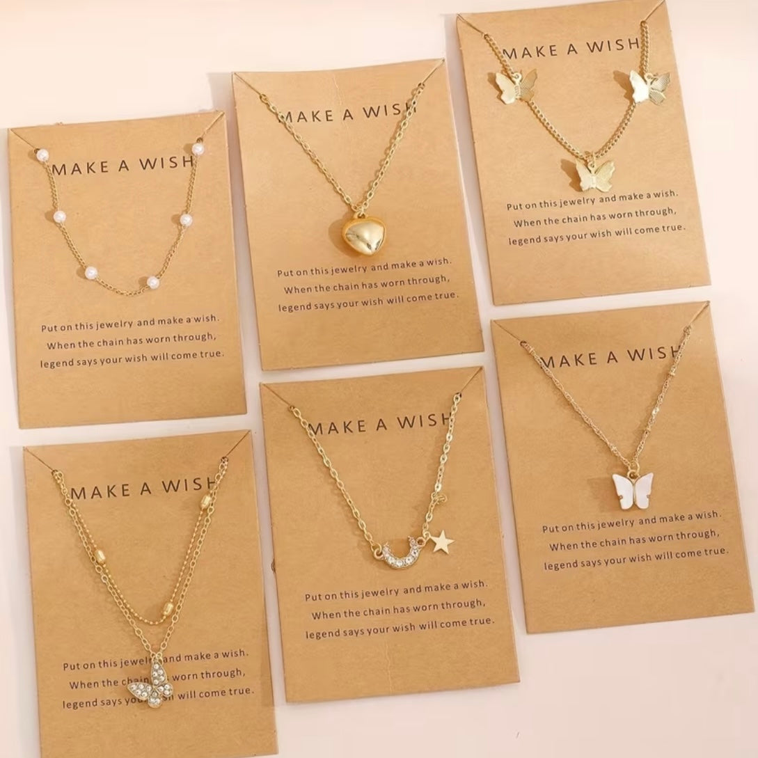 Ensemble de 6 colliers MAKE A WISH