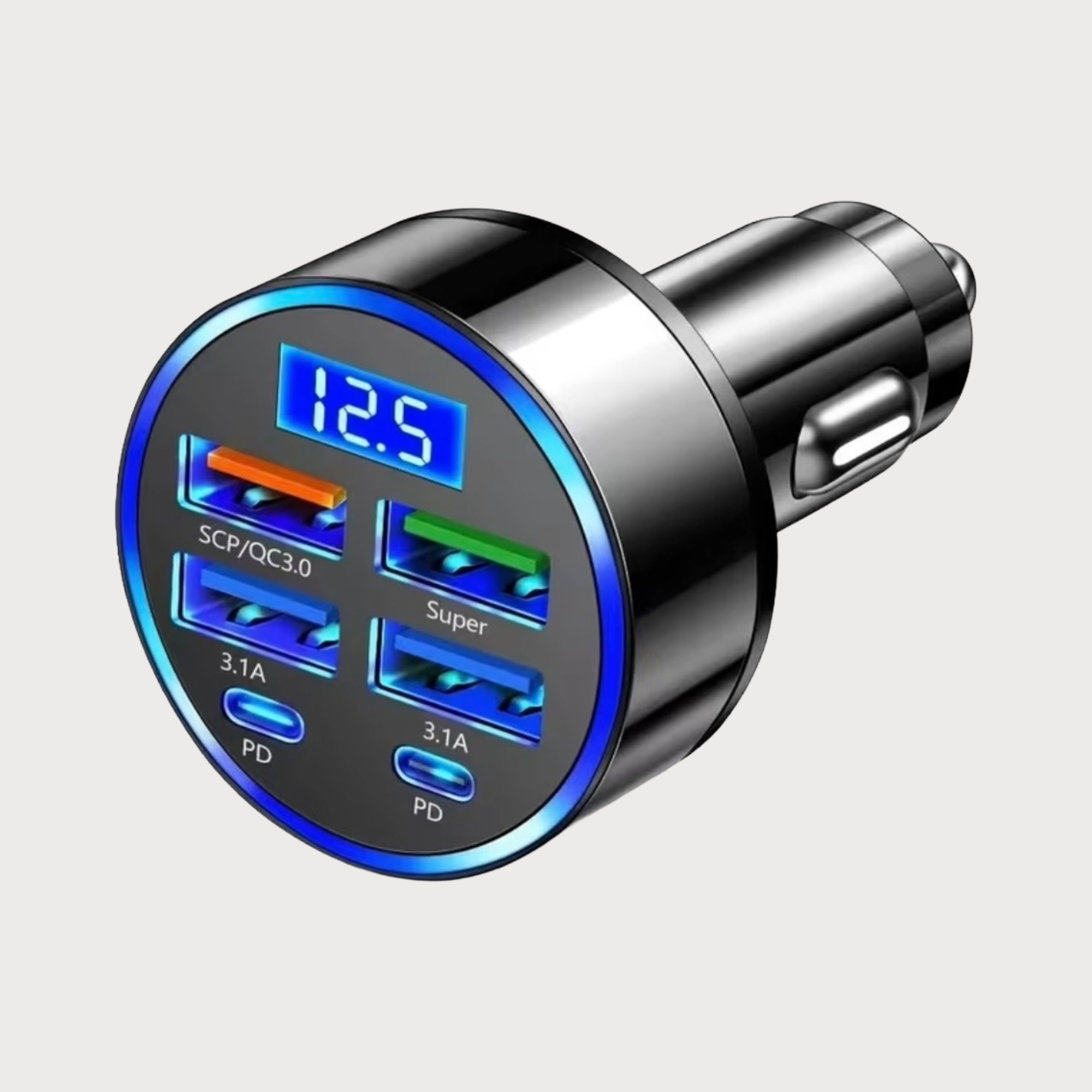Chargeur Rapide Voiture 4 USB + 2 USB-C