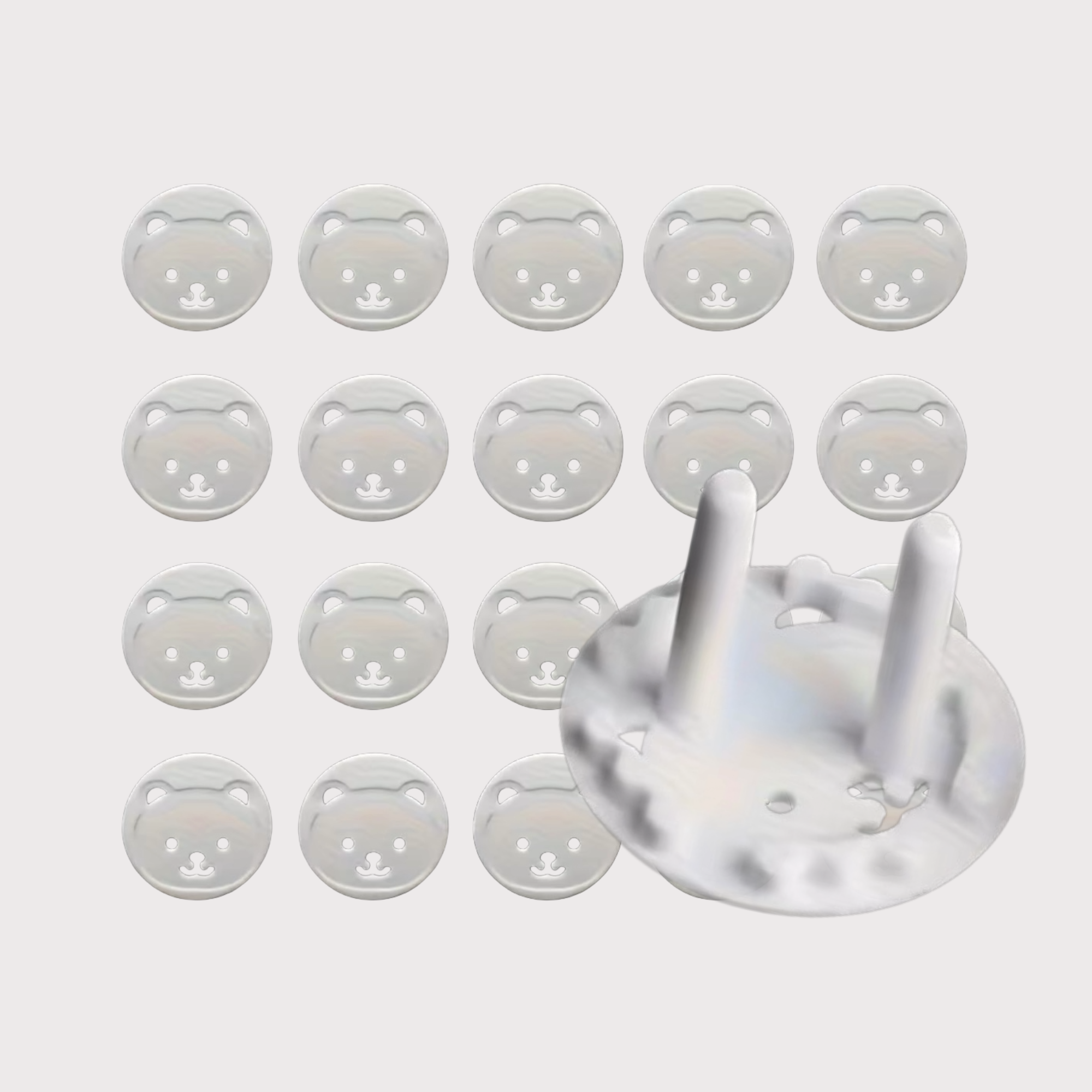 Cache-Prises Sécurité Enfants Panda – 20 Pièces