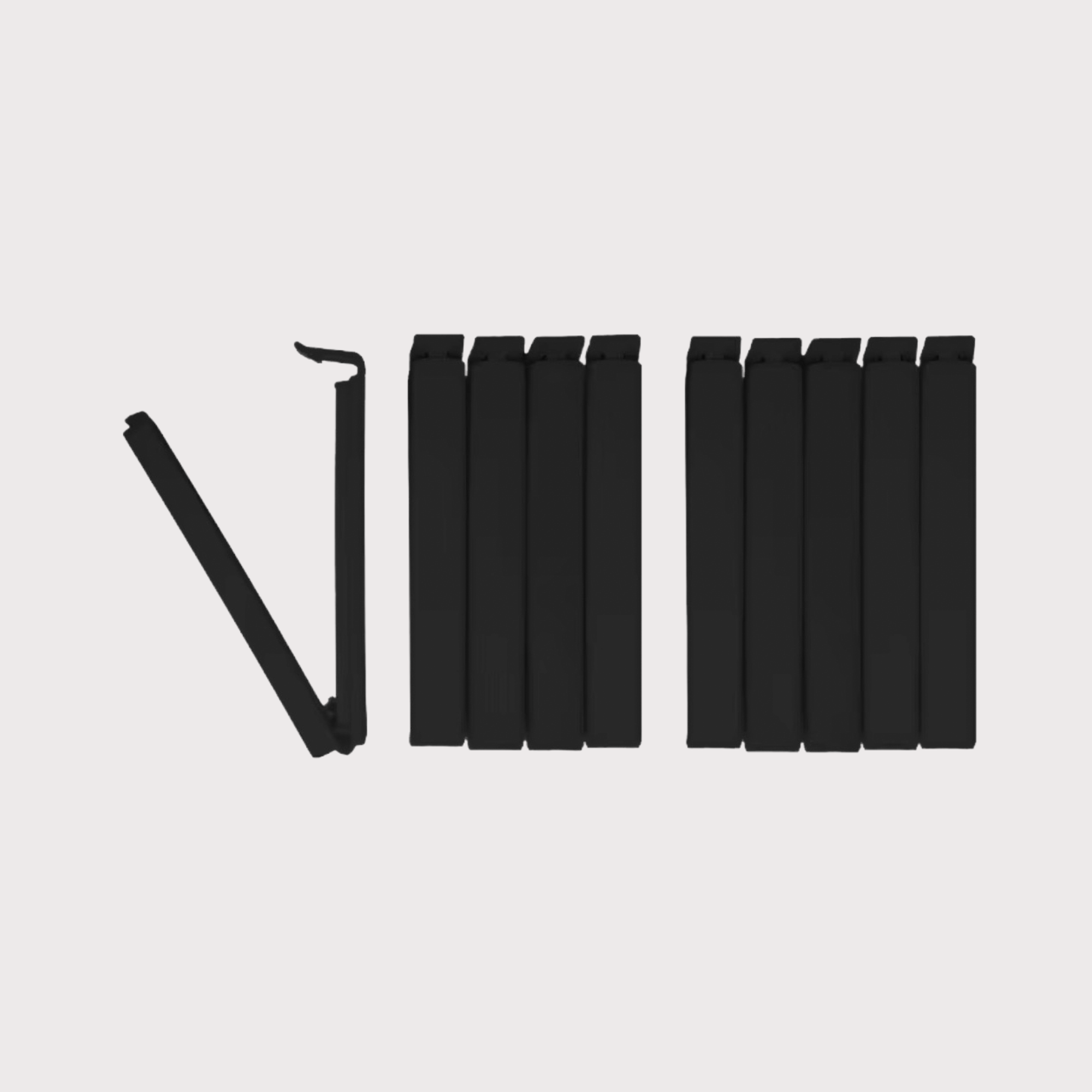 10 Pinces à Sacs en Plastique Noir Durable 11cm